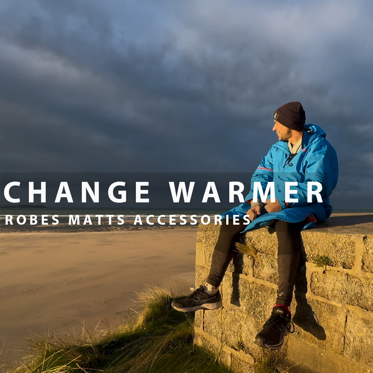 Man in ddipp Changing Robe ideal for outdoors and swimming