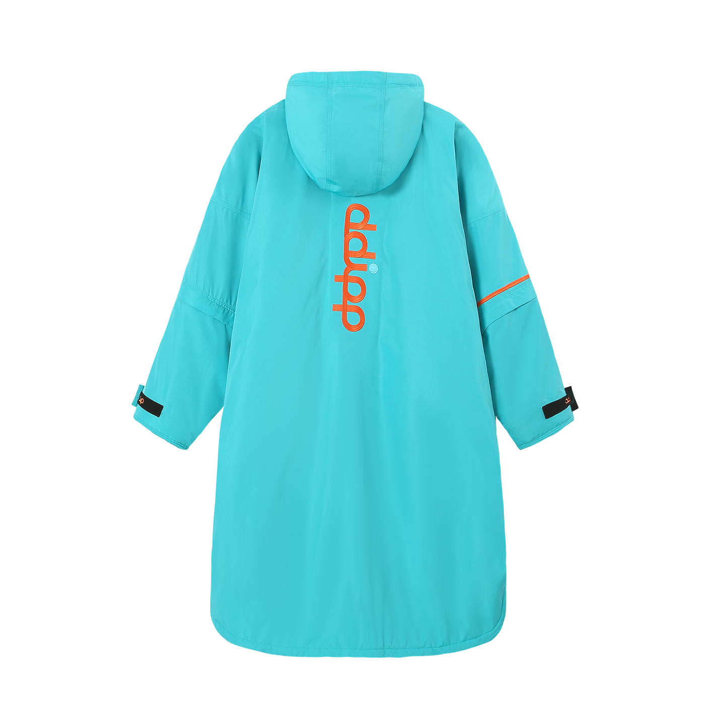 Image showing the full length back of the ddipp Sea Monster robe in aqua