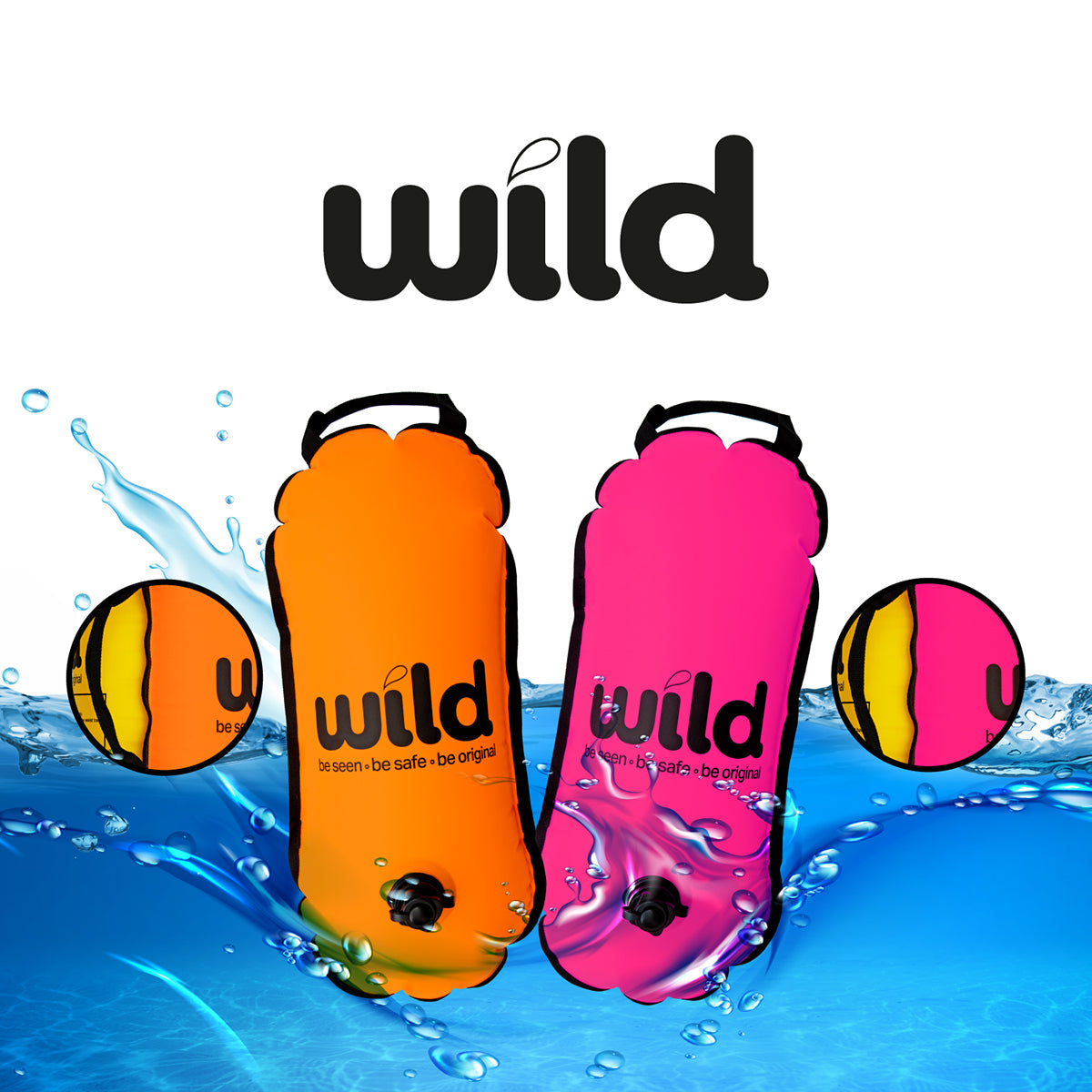 Dippy WILD Swim Float - Pink & Yellow