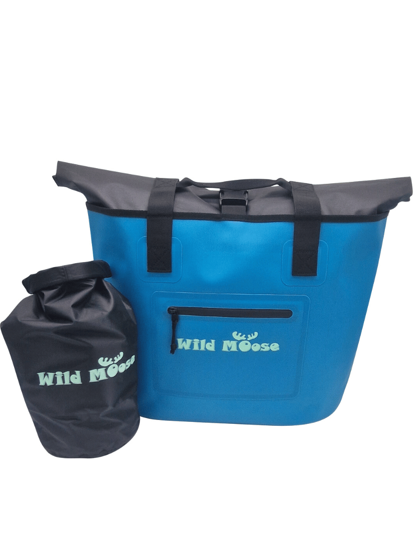 Bright Blue Waterproof Swim Bag by Wild Moose ideal for Wild Swimming Kit.