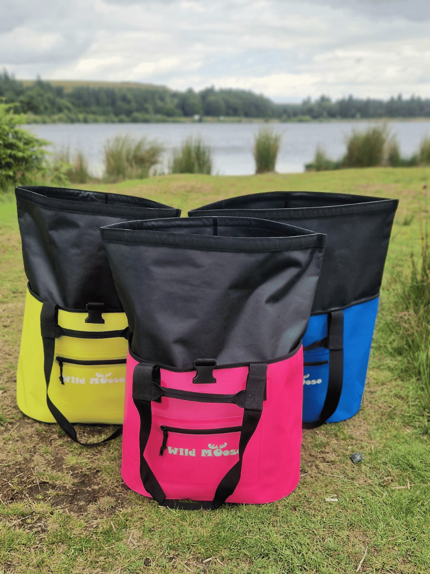 Three Waterproof Swim Bags by Wild Moose ideal for Wild Swimmers.