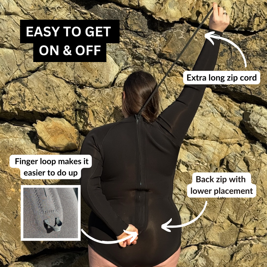 Long Sleeve Thermal Swimsuit Plus Size Back Zip