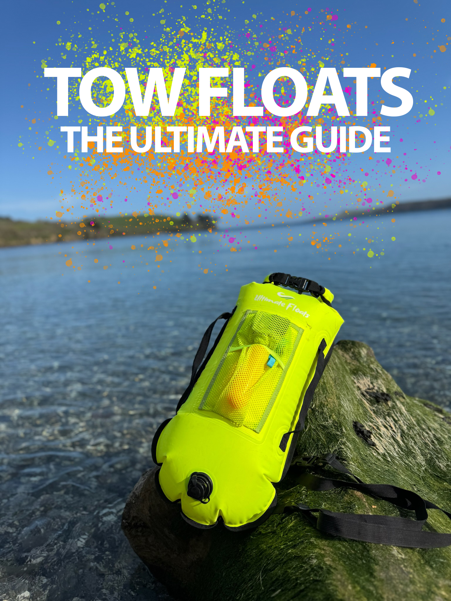 Ultimate Floats 28L Tow Float Dry Bag for Open Water Swimming - Yellow