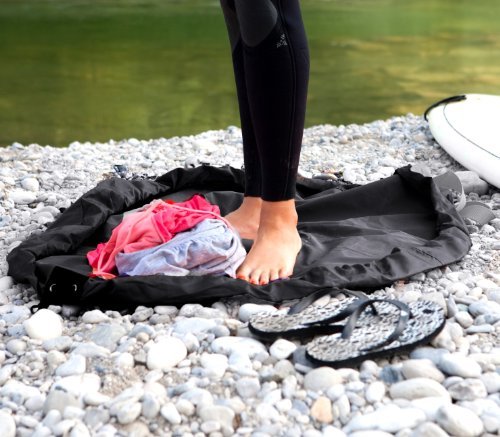 Wet clothes on the Frostfire - Moonbag Changing Mat and Bag for Open Water Swimming