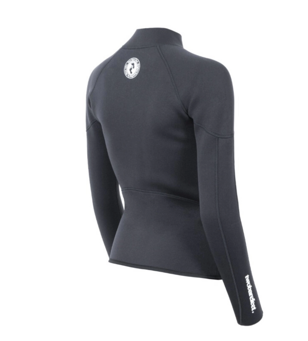 Two Bare Feet Wetsuit Neoprene Full Zip Jacket Unisex Women's Men's Black
