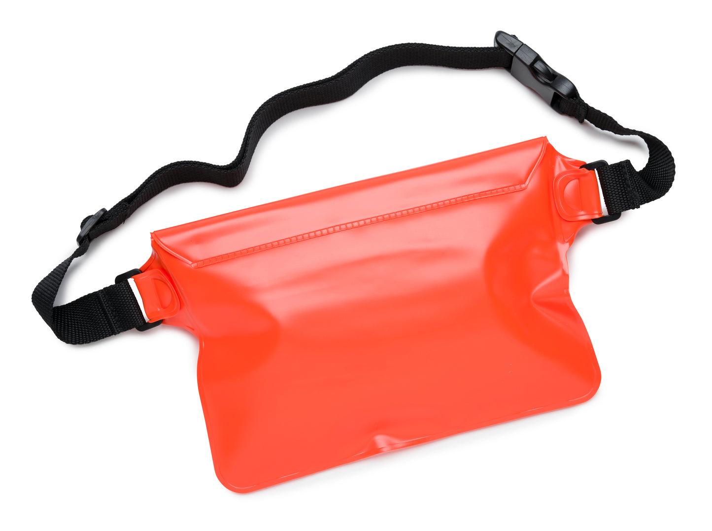 The back of a Puffin Waterproof Bumbag Waist Pouch in Orange 